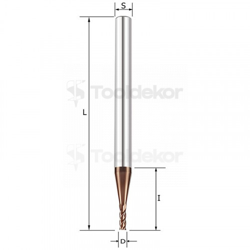 Фреза спиральная Z4 D=1x3x50 S=4 по металлам Rotis 143.0103504SL