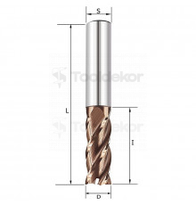 Фреза спиральная Z4 D=5,5x15x50 S=6 по металлам Rotis 143.0551550SL
