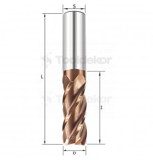 Фреза спиральная Z4 D=15x45x100 S=14 по металлам Rotis 143.1545006SL