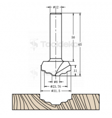 Фреза алмазная филёночная TD-191 D=32x11x65 S=12 Rotis 1913112.01