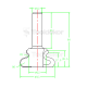 Фреза ручка алмазная PCD R1=2 R2=6 D=43x20.5x68 S=12 Rotis 555432.01