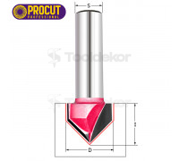 Фреза V-образная пазовая с углом 150гр. i1=5 D=32x10x50 S=6 PROCUT PROFESSIONAL A1012