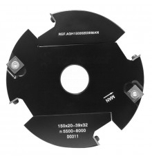 Фреза регулируемый паз насадная 150х20-39x32 Z4+4(14x14/20x12) Rotis AGH150322039