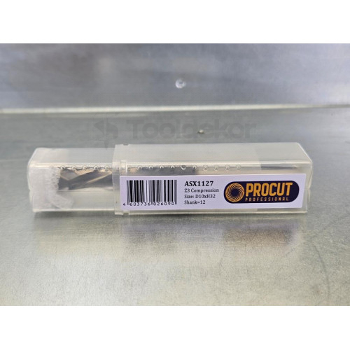 Фреза прямая пазовая монолитная Z3 компрессионная D=10x32 S=12 PROCUT PROFESSIONAL ASX1127