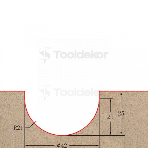 Фреза пазовая галтельная D=42x25x70 S=12 GREENCUT BX11221