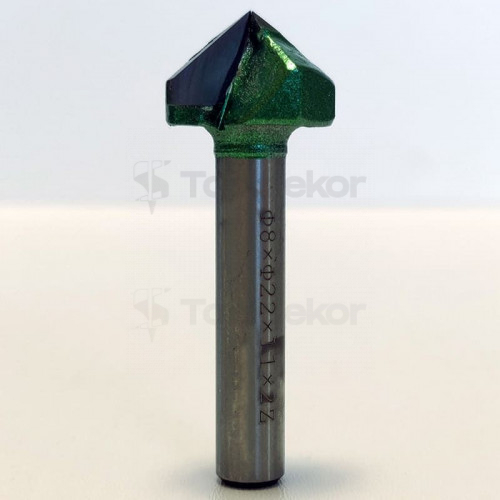 Фреза пазовая галтельная (V-образная) D=22xH11xL53 V=110 S=8 GREENCUT BX11285