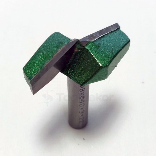 Фреза пазовая галтельная (V-образная) D=40xH9xL44 V=150 S=8 GREENCUT BX11306