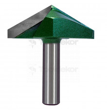Фреза пазовая галтельная (V-образная) D=60xH23xL68 V=120 S=12 GREENCUT BX11310