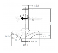 Фреза профильная для фасадов D=50x11x50 S=12 GREENCUT BX11902