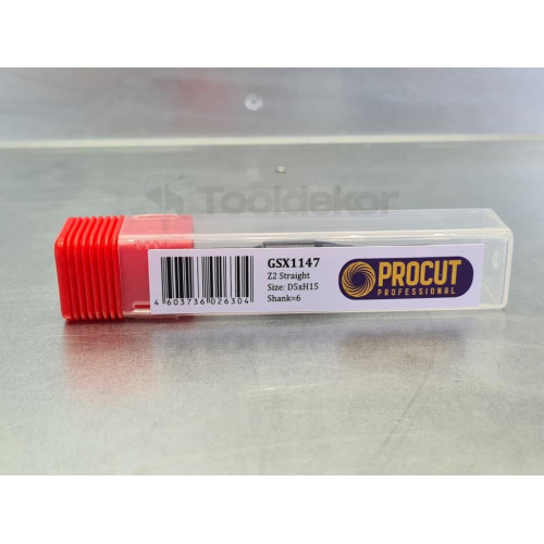 Фреза прямая пазовая монолитная Z2  D=5x15 S=6 PROCUT PROFESSIONAL GSX1147