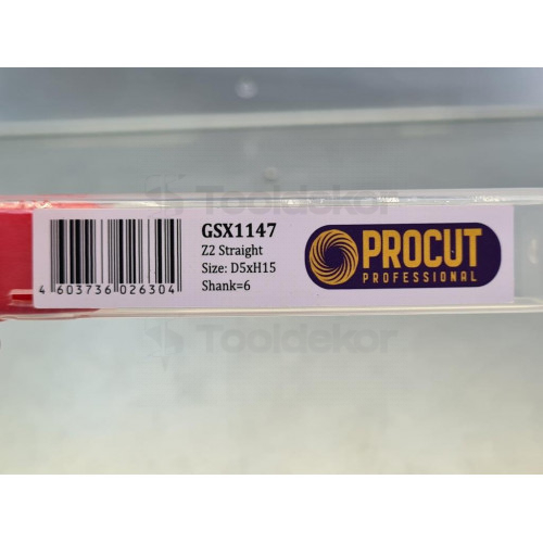 Фреза прямая пазовая монолитная Z2  D=5x15 S=6 PROCUT PROFESSIONAL GSX1147