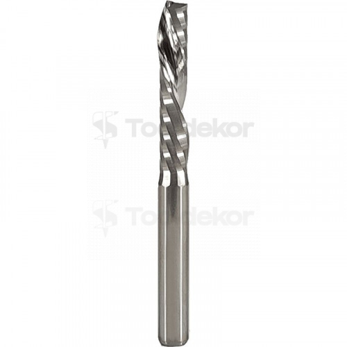 Фреза спиральная Z1 D=4x22x45 S=4 для ЧПУ (нижний рез) по древесине Greencut GX4189